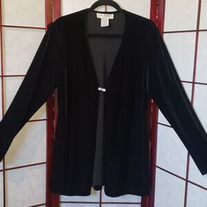 J.R. Nites Shimmery Velvety Soft Black Jacket